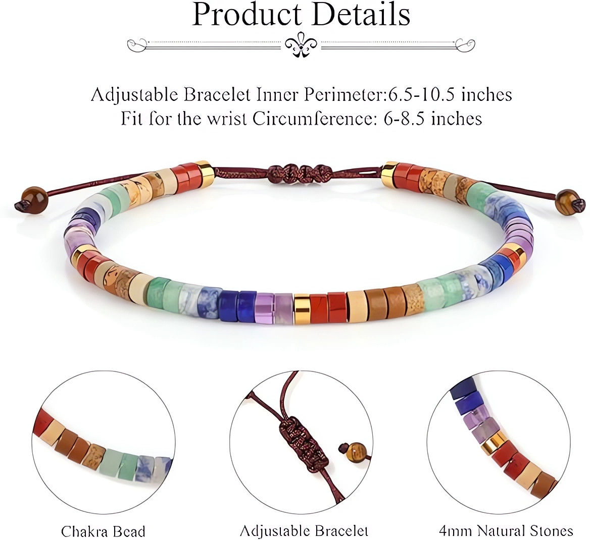 Chakra Bracelets, 7 Healing Crystals Spiritual Stones, Anxiety Relief Meditation