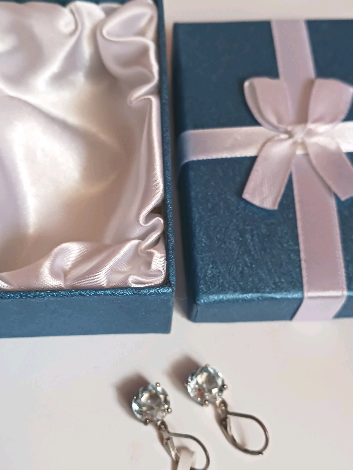 VERY COOL SKY BLUE TOPAZ STERLING SILVER LEVER BACKED EARRINGS
