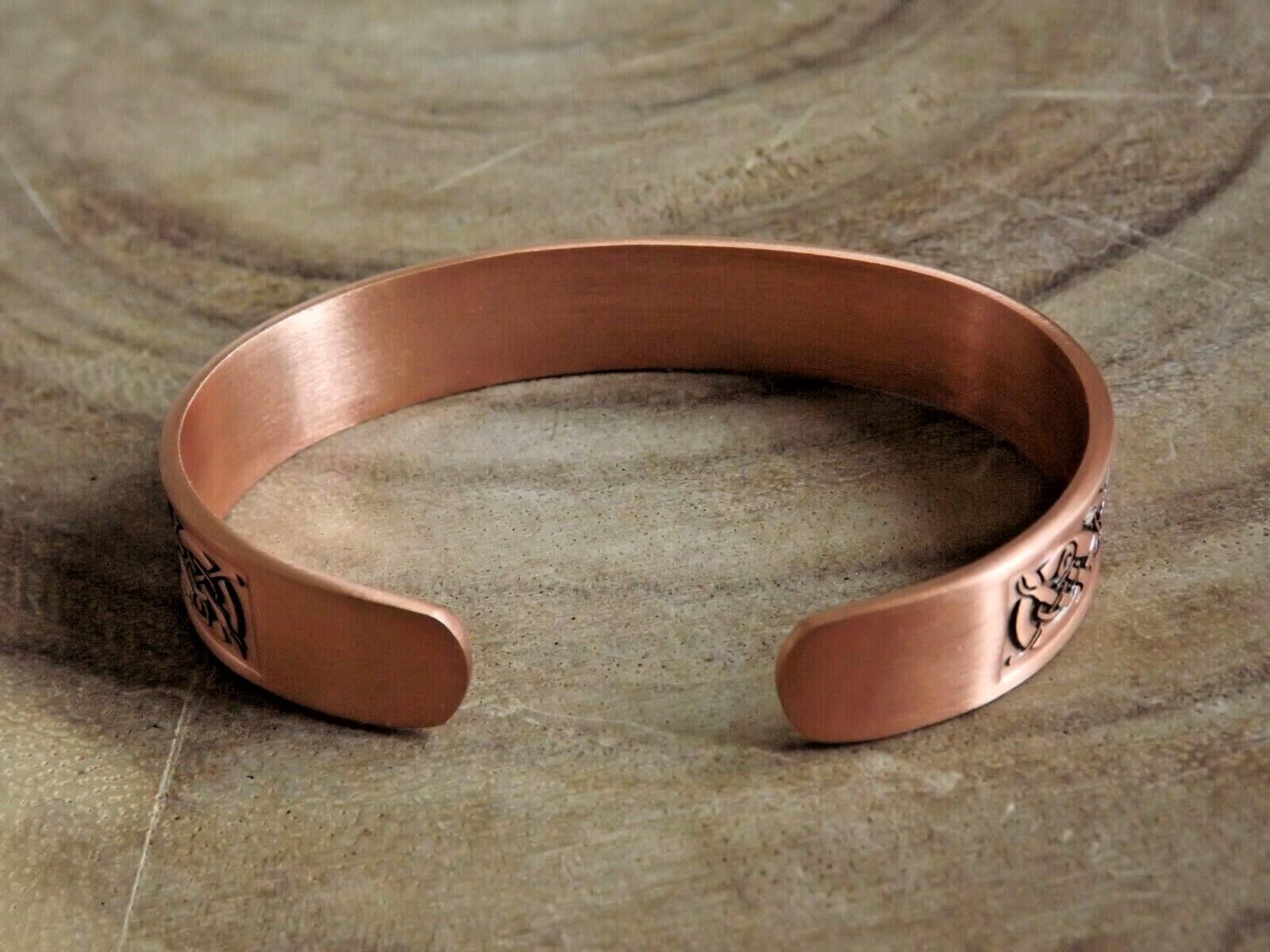 Solid Copper Magnetic Bracelet Celtic Viking God 12 mm Magnetic Cuff Bangle