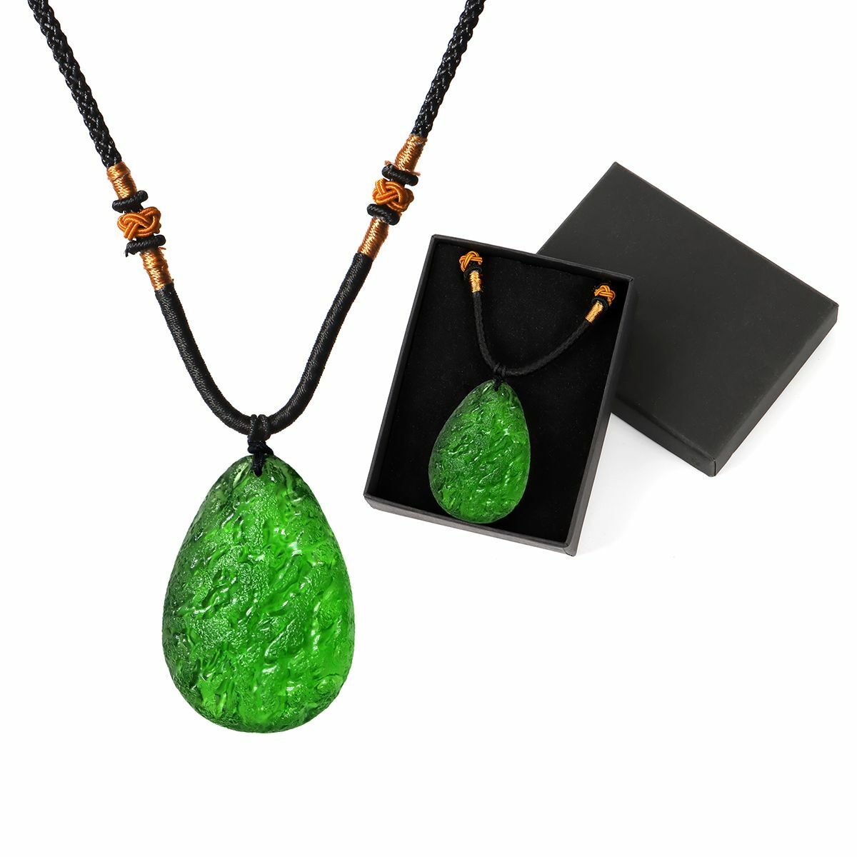 Natural Green Crystal Pendant Gem Moldavite Meteorite Impact Glass Necklace Gift