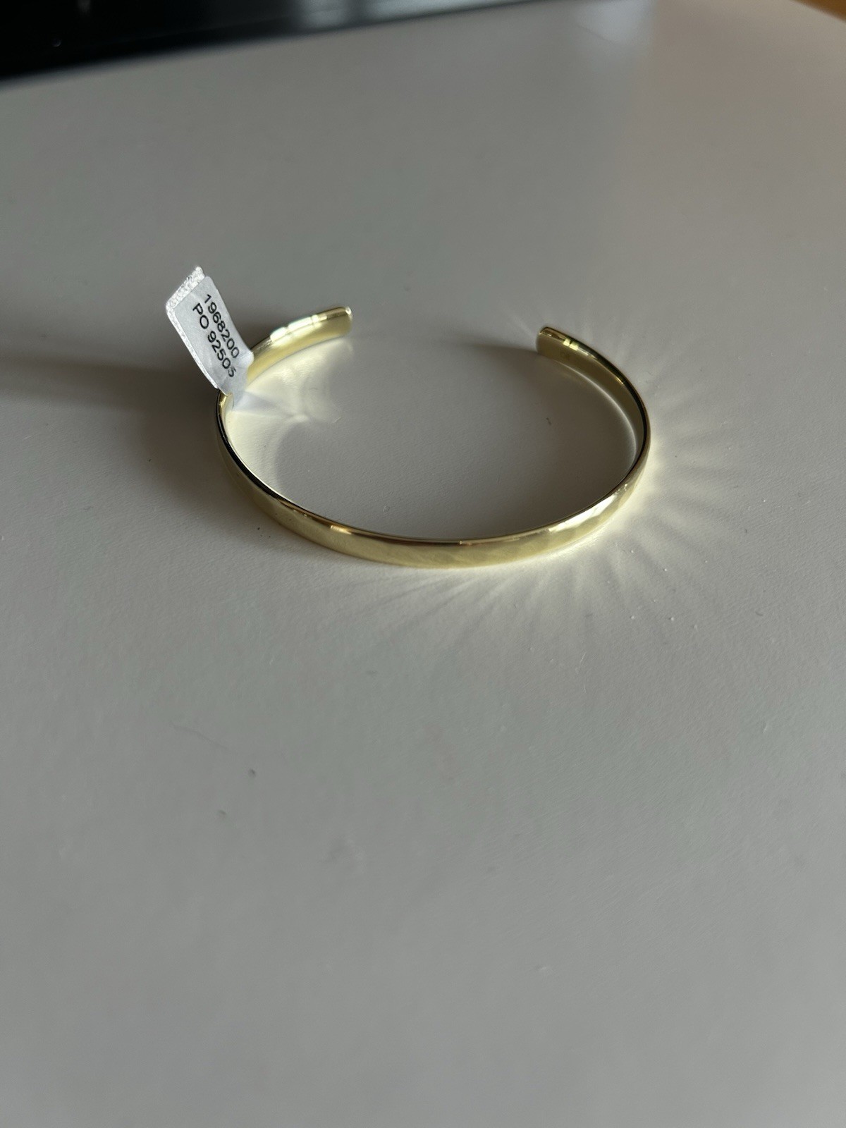 Oliver Bonas Donna Disco Faceted 10k Gold Plate Cuff Bangle Rrp £50 Bnwt