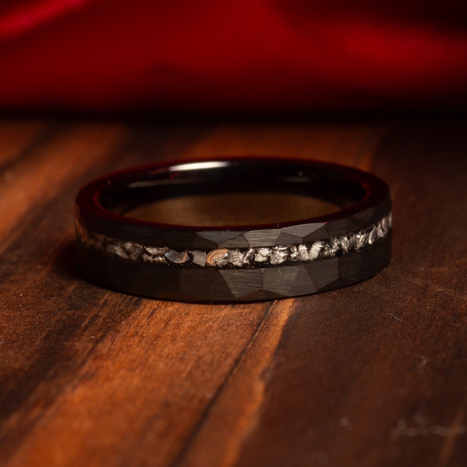 Eternal Cosmo – Black Meteorite Inlay, Tungsten Carbide Couple’s Wedding Bands