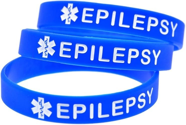 4 Pack Epilepsy Silicone Medical Alert Emergency Bracelet Wristbands for Man …