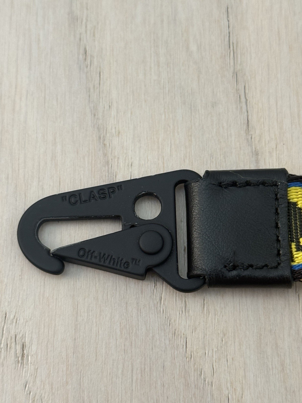 Authentic Original Box $125 Off White Industrial Necklace/Keychain Black Yellow