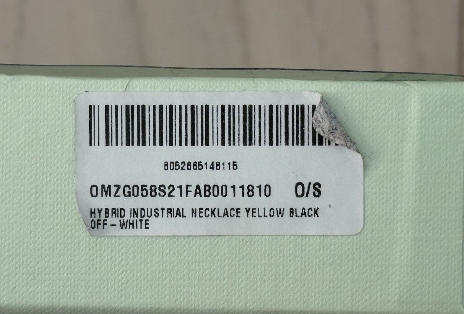 Authentic Original Box $125 Off White Industrial Necklace/Keychain Black Yellow