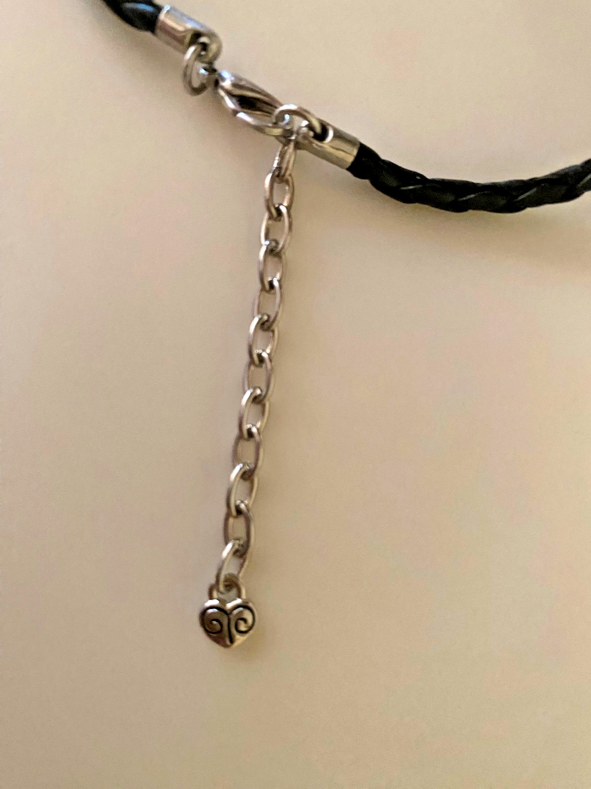 Brighton Silver Black Lightning Bolt Necklace Enamel Crystal Charm JewelryUnisex