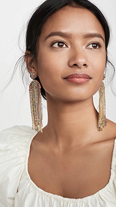 Deepa Gurnani Cadie Rainbow Rhinestone Chandelier Drop Earrings