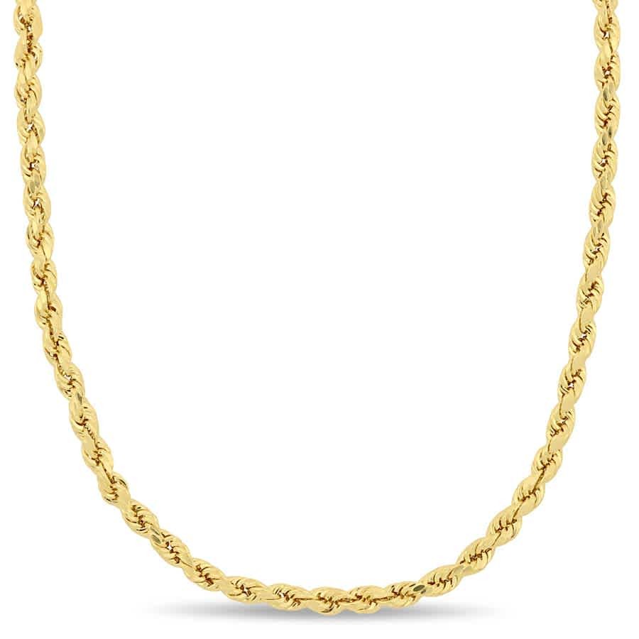 AMOUR 16 Inch Rope Chain Necklace In 10K Yellow Gold (3 Mm)