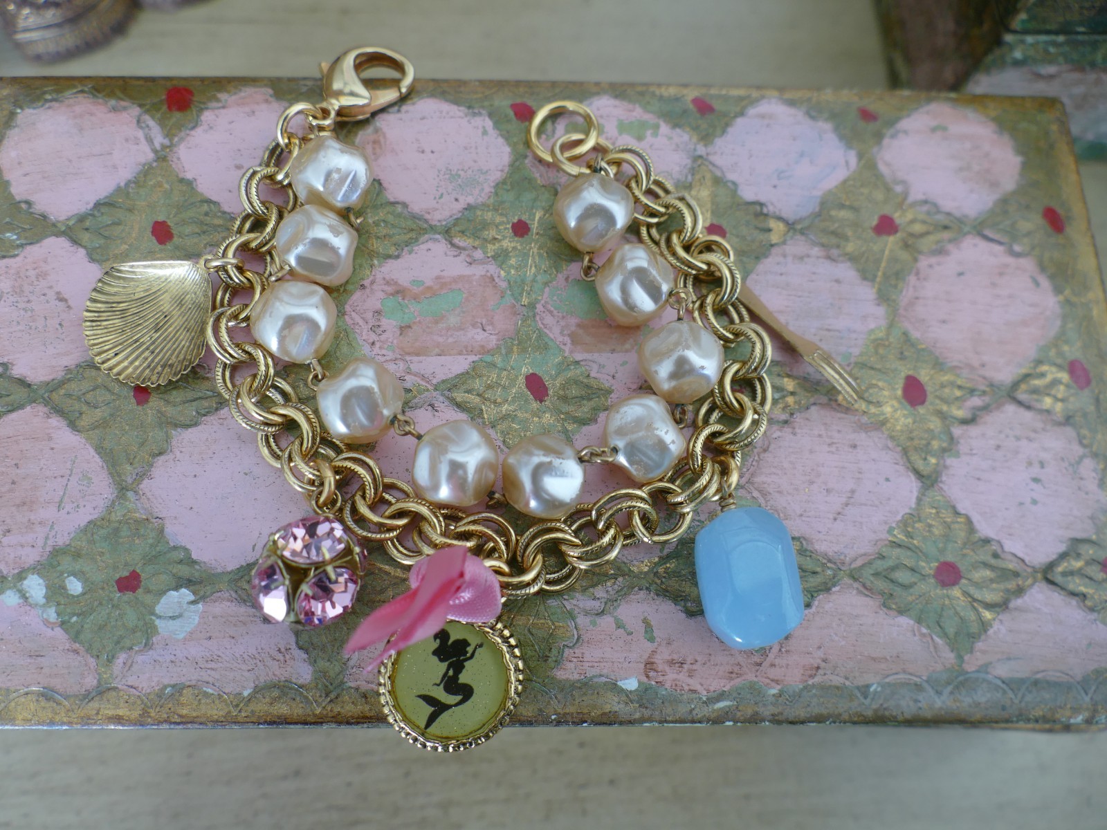 Vintage MAXIMAL ART John Wind Charm Bracelet Disney Ariel The Little Mermaid