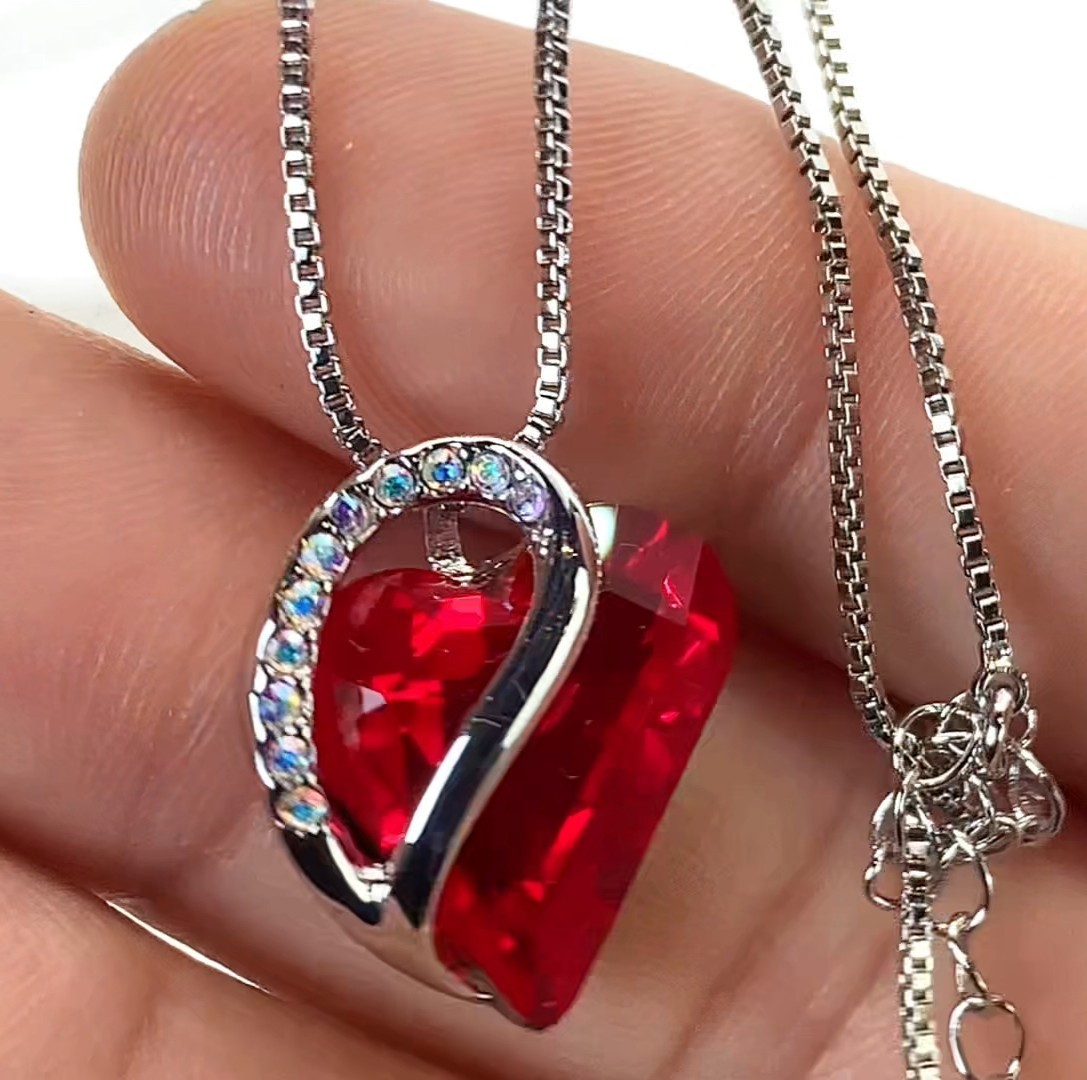 Valentine’s Day Gift Necklaces for Women, Infinity Love Birthstone Heart Pend…