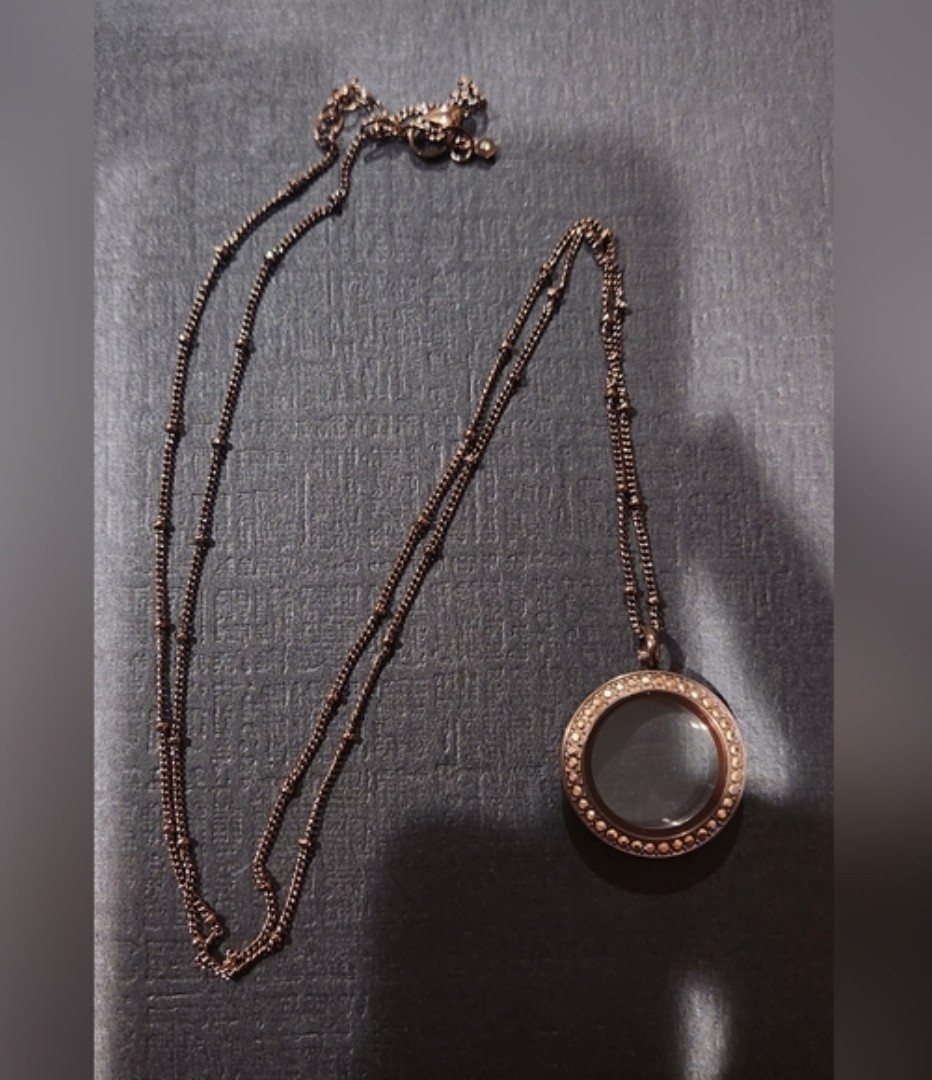 Origami Owl Medium Chocolate Locket and chain