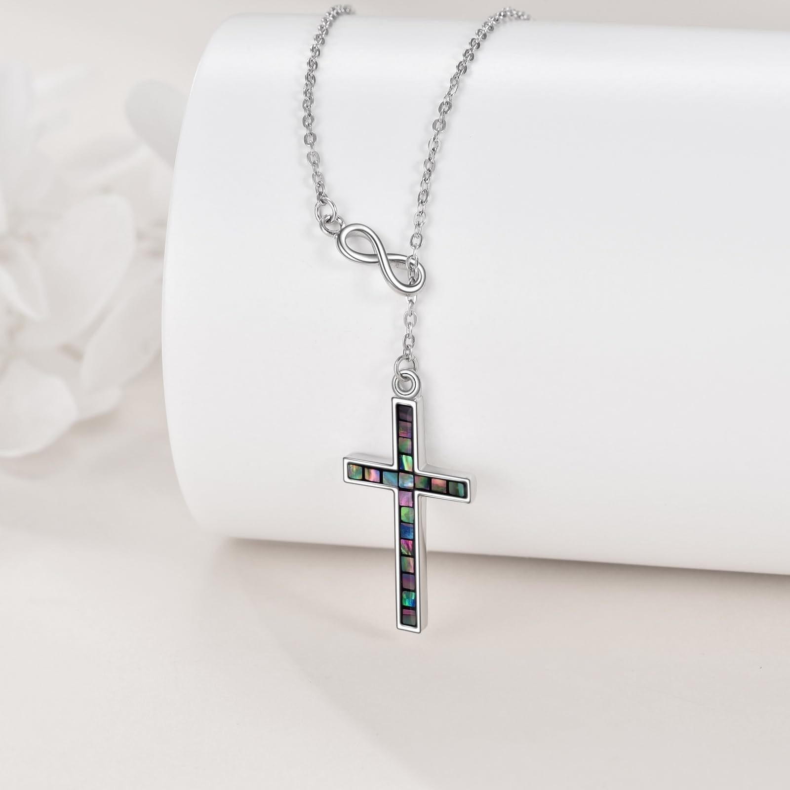 Cross Necklace Sterling Silver 1.54×0.8 inch 18+2 inch Chain – Religious Gift