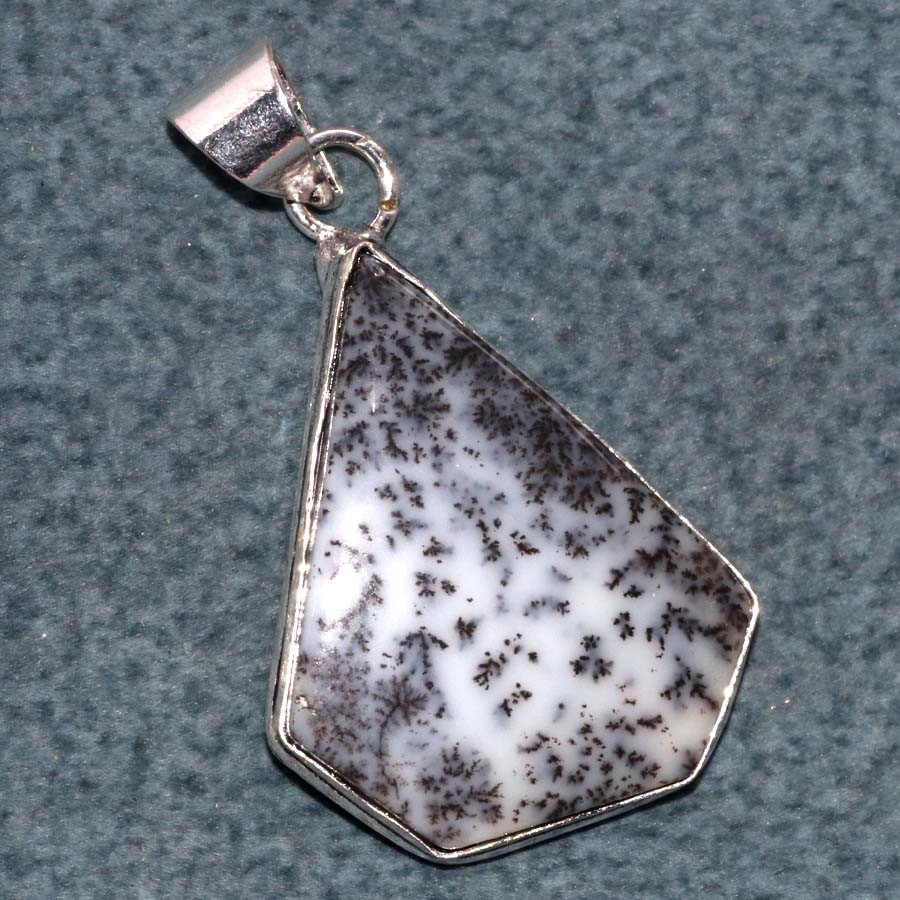 Dendritic Opal 925 Silver Plated Pendant 1.8″ Best Seller Design Trendy GW