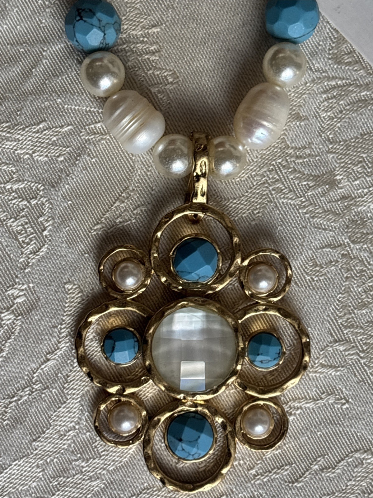 Lia Sophia Kiam Family Necklace & Earrings & Bonus Bracelet Freshwater Pearl