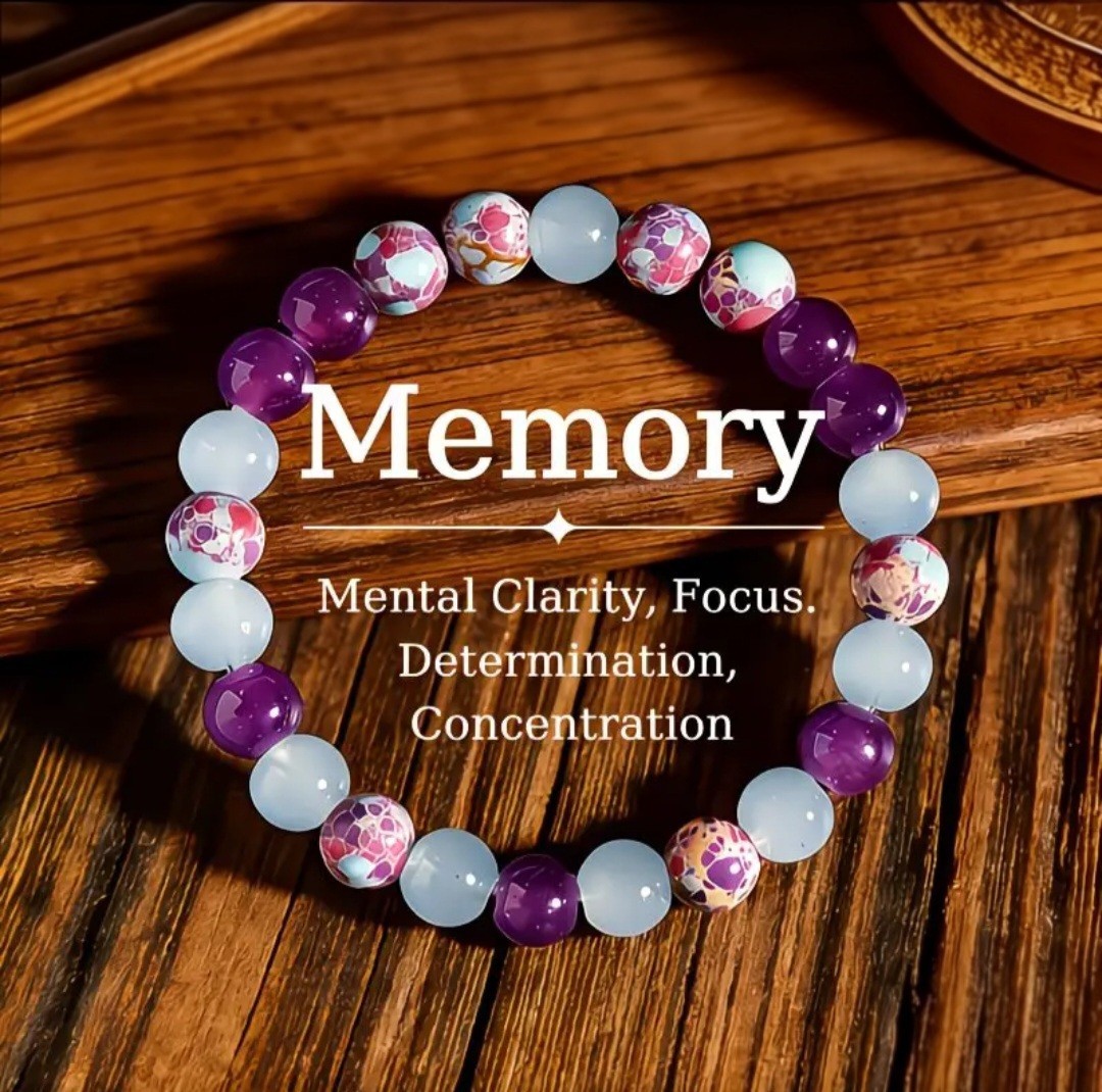 Memory Bracelet 8mm – mental clarity focus, determination concentration.