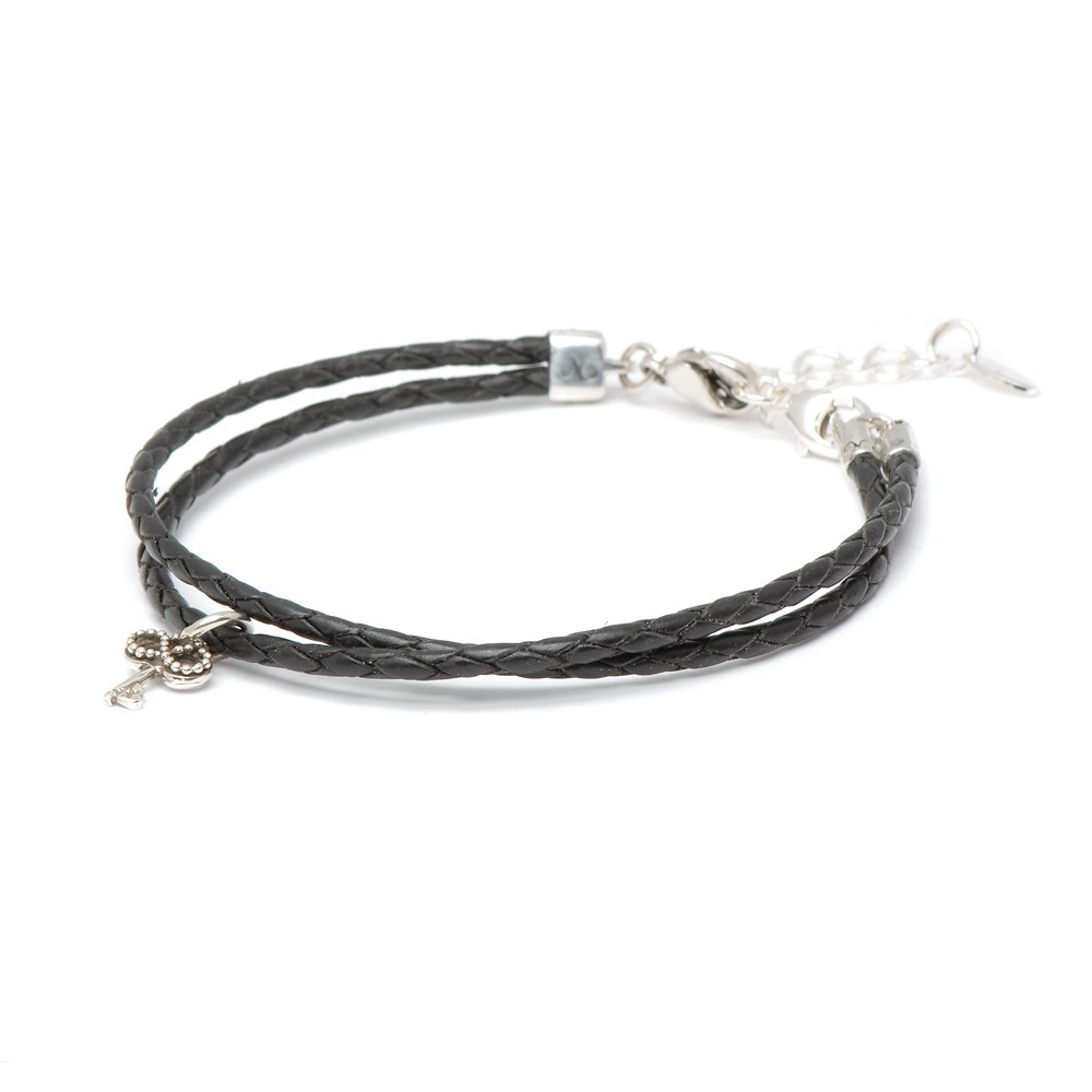 Novobeads 41055 Bracelet Leather Braided – Black, S (5.5-7inch/14-18cm)