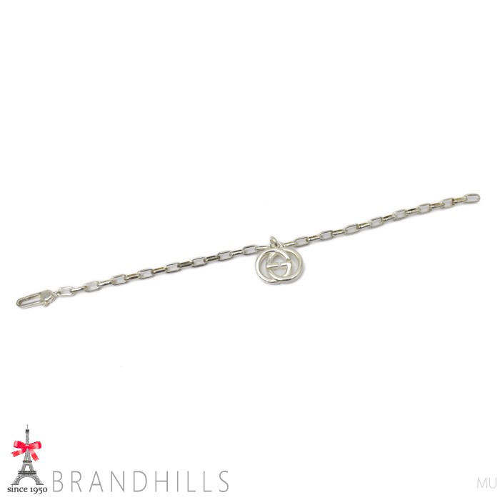 Gucci Bracelet Men’s Interlocking G Authentic Ball Size 19.5cm Silver From Japan