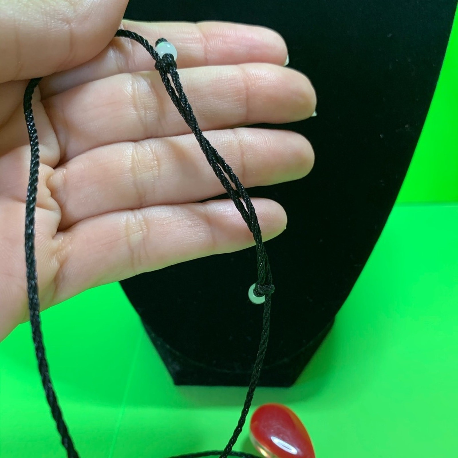 Starfish Red Acrylic Satin Cord Necklace NEW