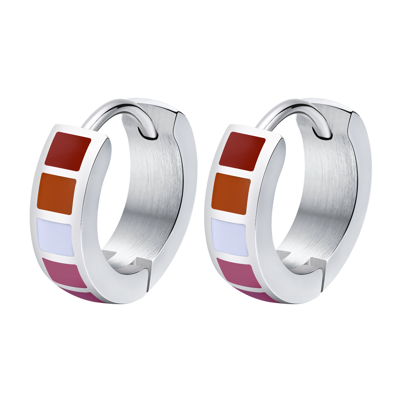 Vnox Small Hoop Earrings for Men Women LGBTQ Rainbow Pride Huggies Hoops Jewelry