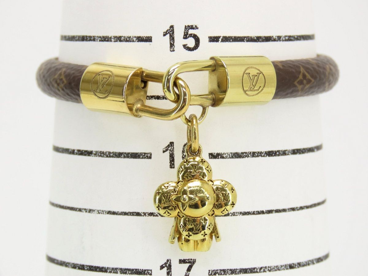 Louis Vuitton Bracelet Vivienne Monogram Bangle Dark Brown Gold M6773F
