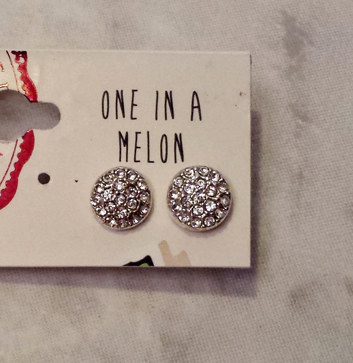 Silver Sparkly Round Rhinestone Crown & Single Stud Earrings 2 Pairs 1 Single