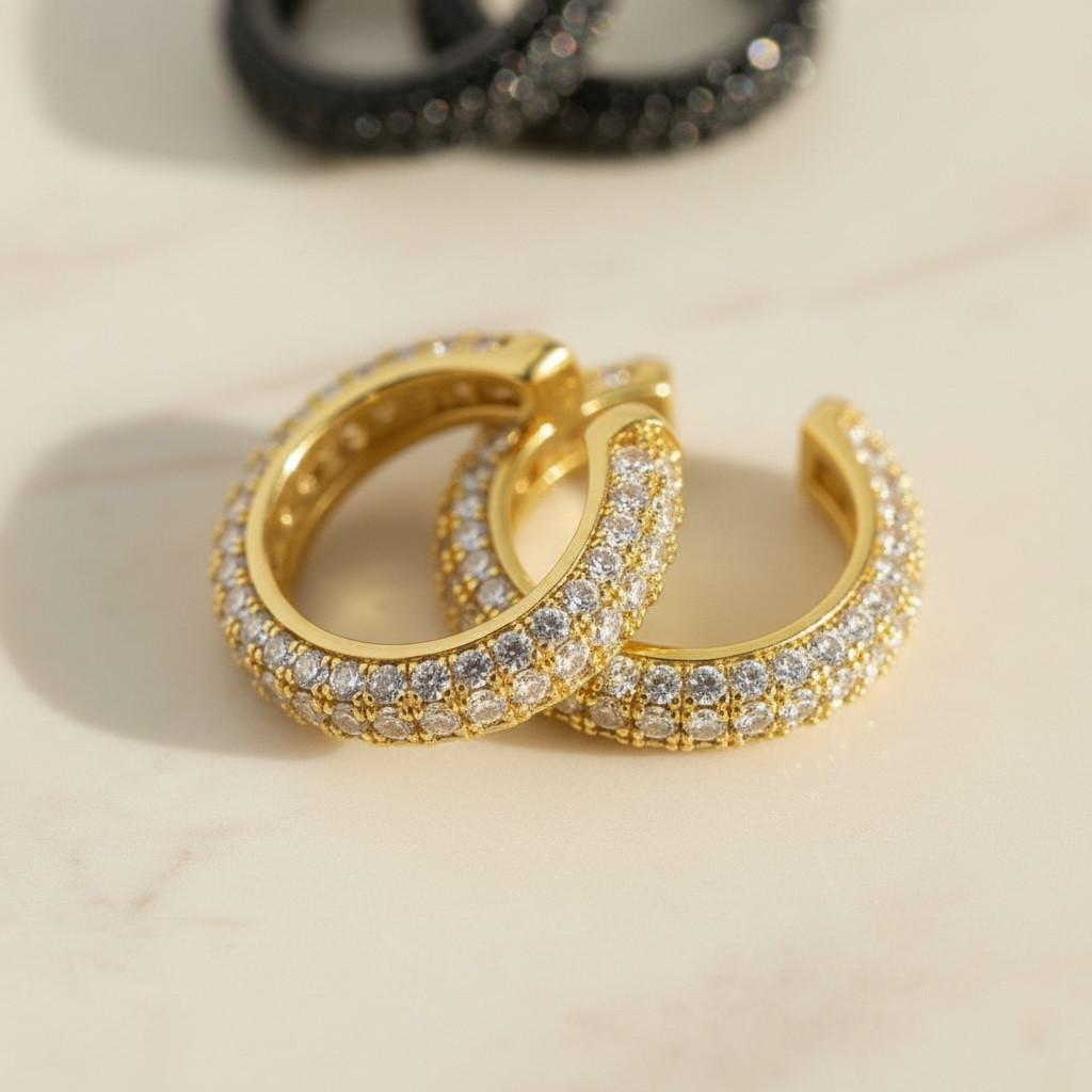 Dainty Ear Cuff – Pavé CZ No Piercing Earrings, Minimalist Cartilage Cuff