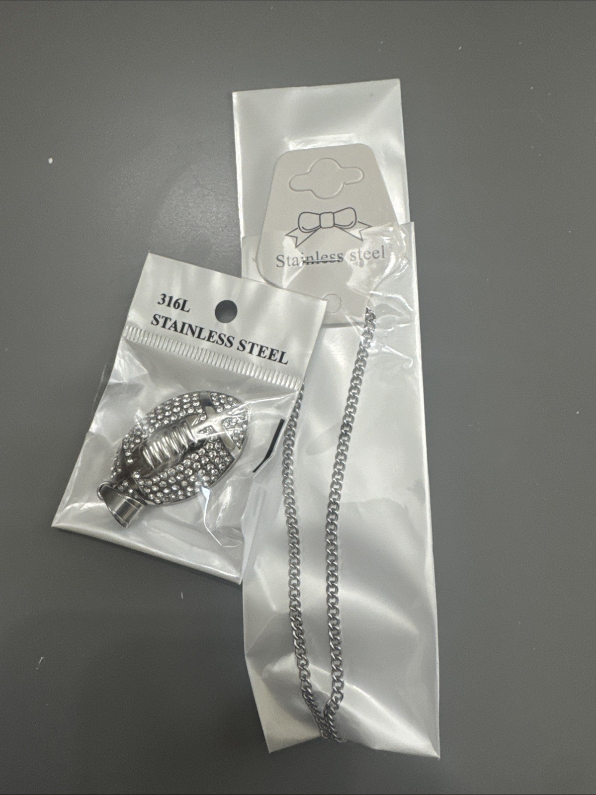 Football Pendant Chain Stainless Steel Super Bowl Gift Men’s Cubic Zirconia Iced