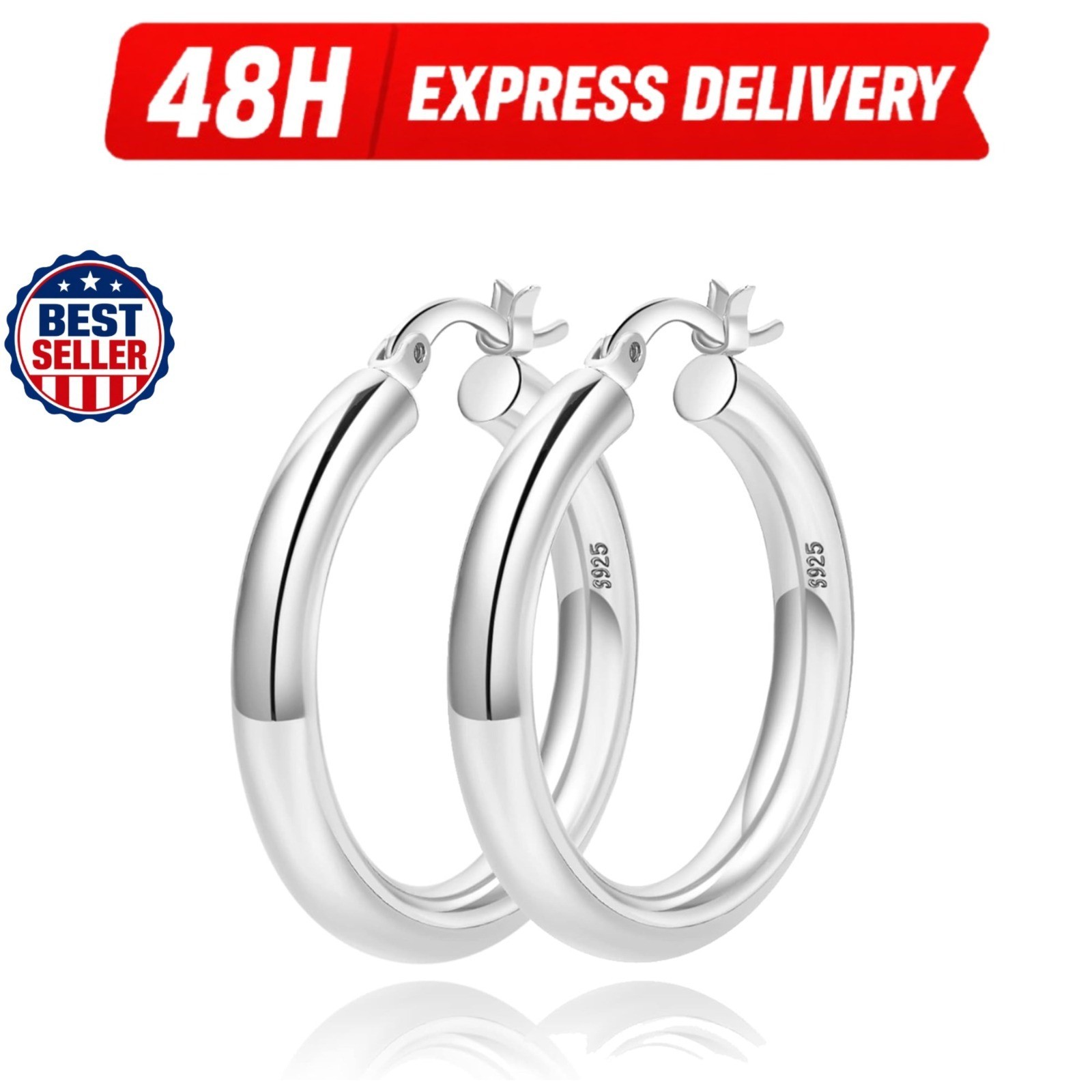 Thick Gold Hoop Earrings for Women – 20/30/40/50/60MM