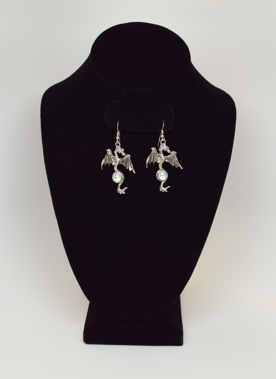 Mystical Gothic Dragon Pewter Earrings Medieval Renaissance Jewelry #955AB