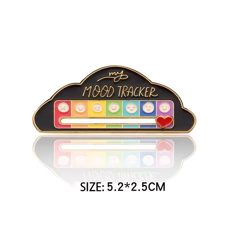 Funny Social Battery Pin Slider Mood Tracker 7 Days Funny Enamel Badge