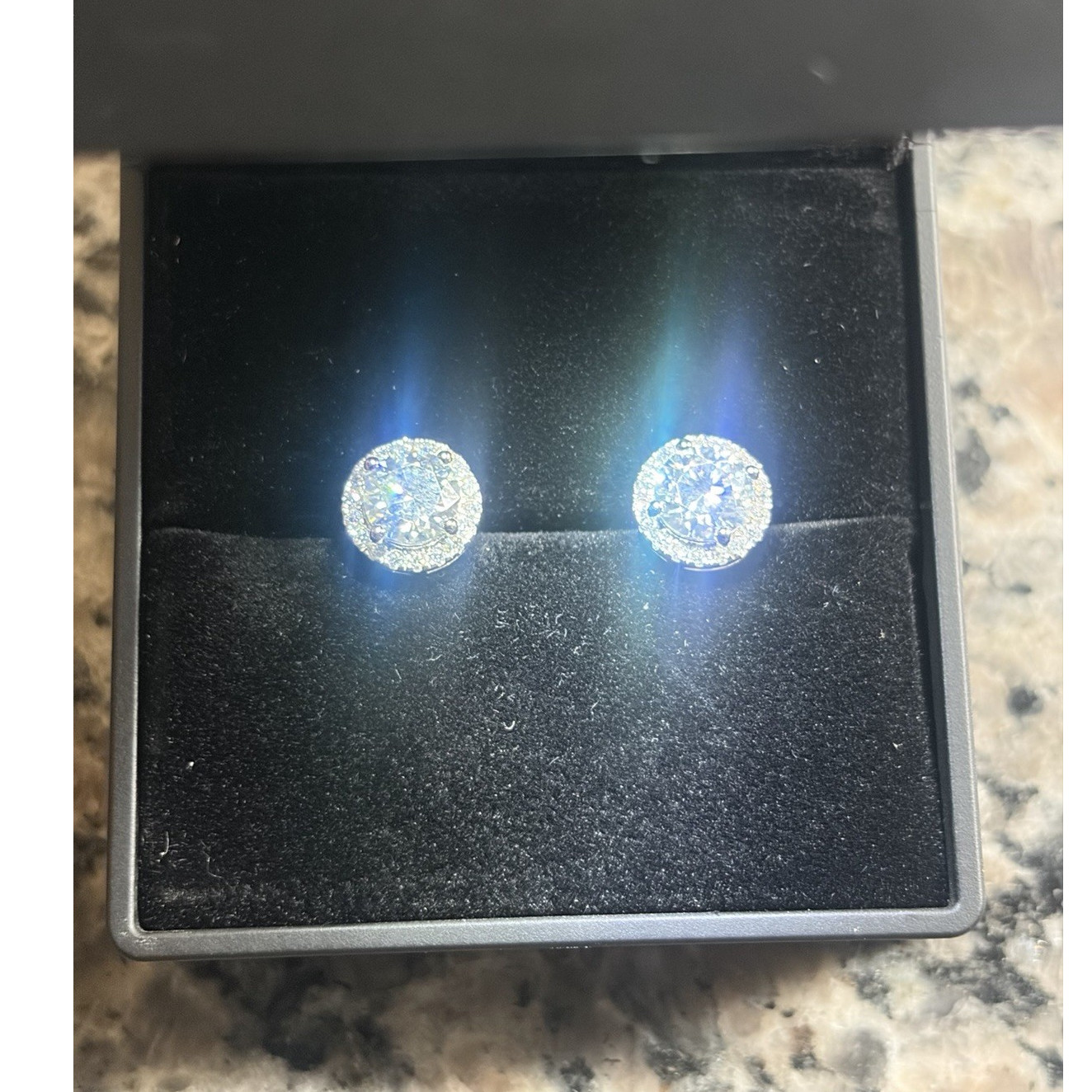1CT Moissanite Stud Earrings S925 Sterling Silver Halo Round Cut – GRA CERTIFIED