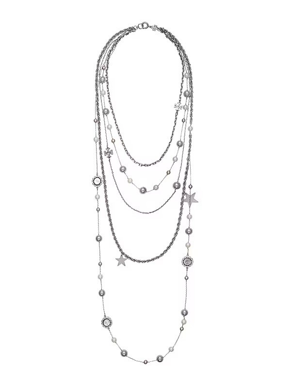 Tory Burch Crystal and Pearl Necklace Rare Retail $499