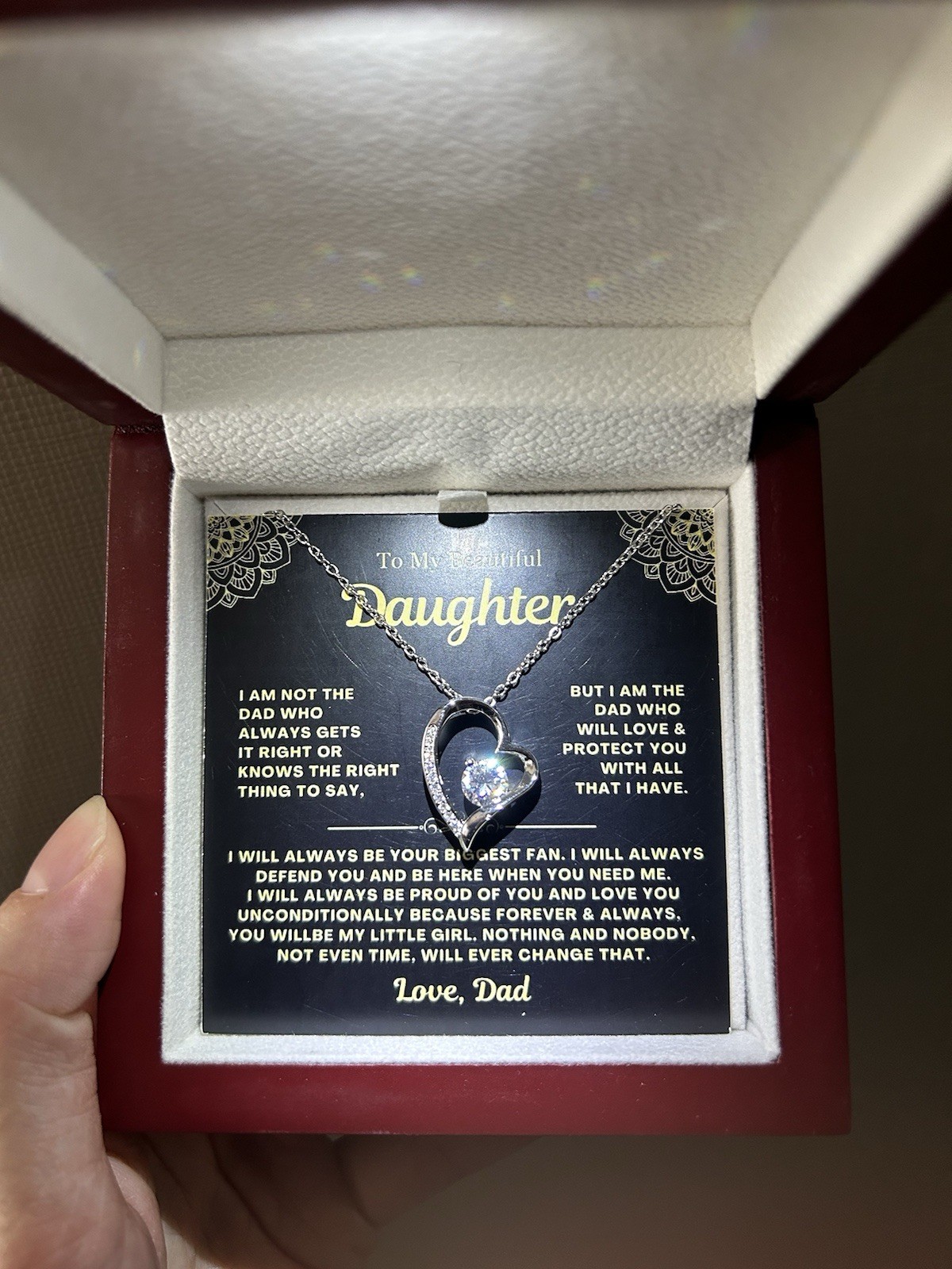 To My Daughter Birthday Graduation Heart Necklace Meaningful Gift From Dad