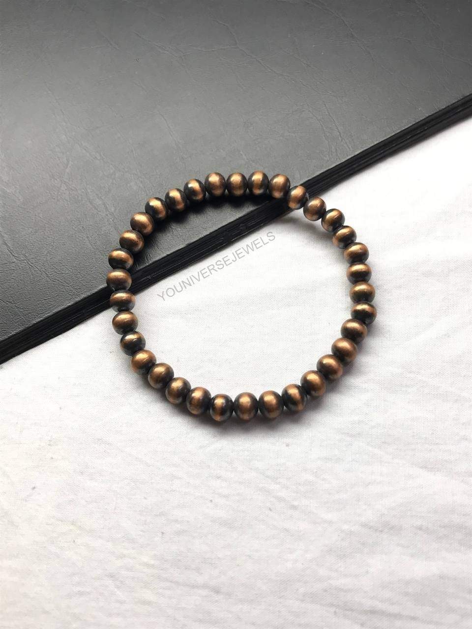 6MM Copper Bracelet For Men & Women, Handmade Stretch Bracelet, Gift For Her/Him