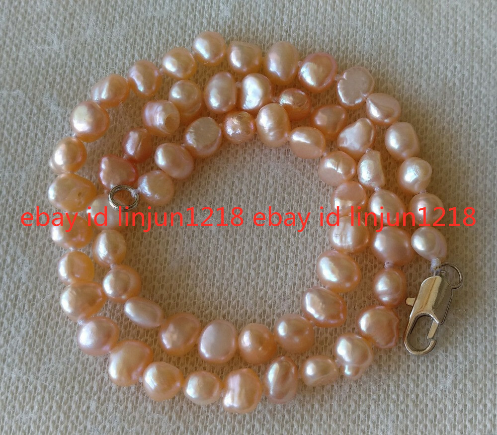 Charm 8-9 Mm Pink Baroque Freshwater Pearl Necklace 16-36 Inch