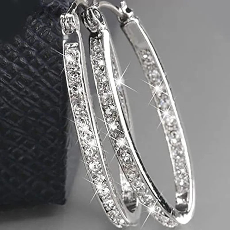 1 pair of simple large ring earrings with fashion temperament, feminine… –