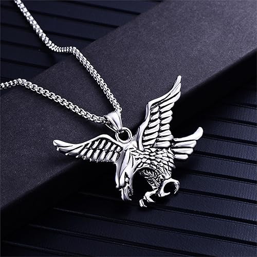 Men’s Stainless Steel & Alloy Eagle Pendant Necklace