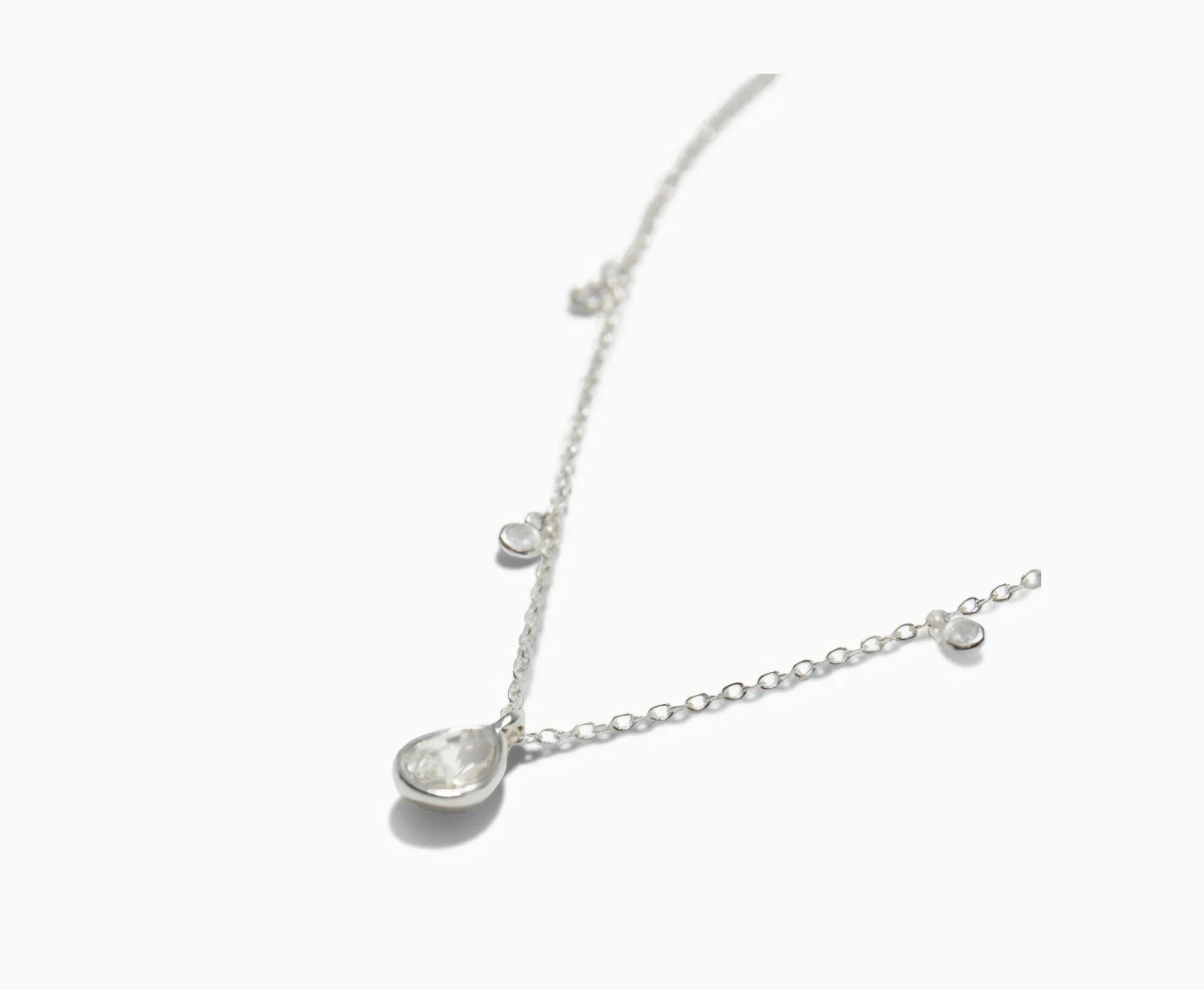 ETTIKA Dripping in Crystals Drop Necklace Silver Plated w/POUCH + GIFT!