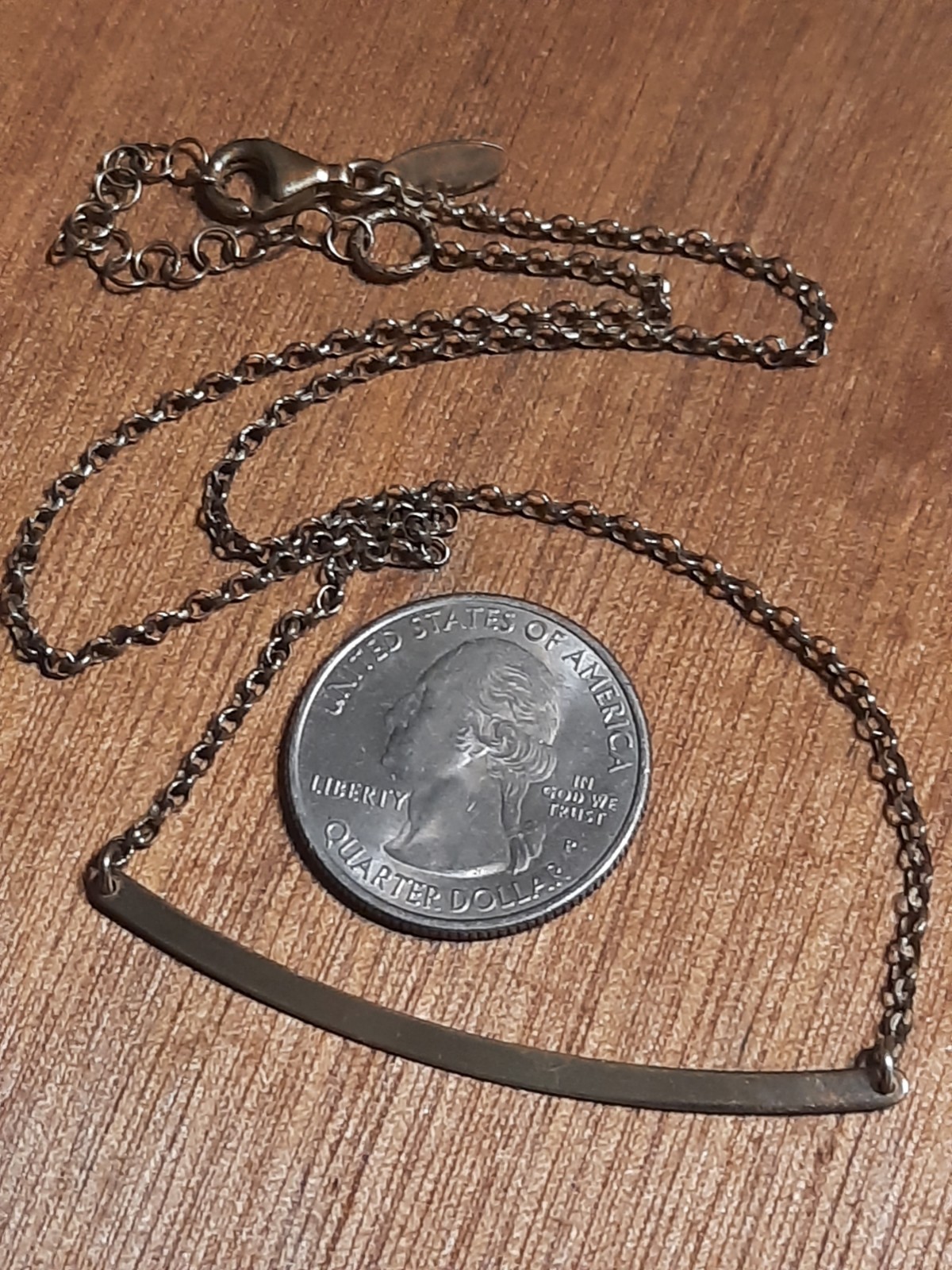 Vtg Sterling Vermeil Chain Necklace W/Pendant 925 Silver 18″ Dyadema Scuffed H41
