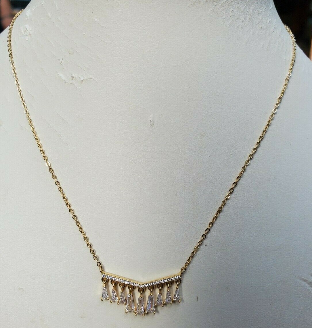 Nordstrom Necklace Cubic Zirconia Gold-Tone Chain