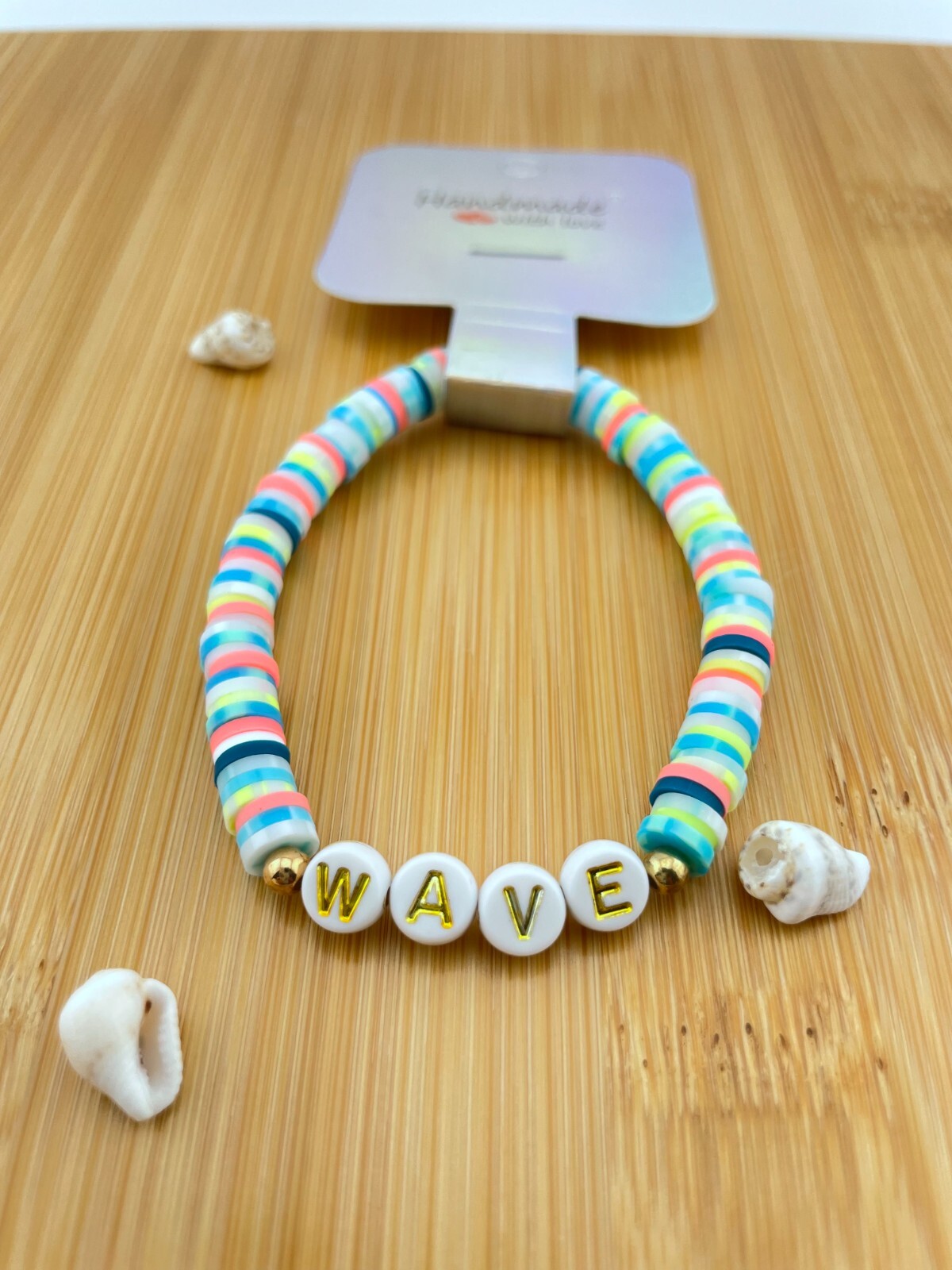 Personalized Wave Heishi Surfer Bracelet – Neon Stack Stretchy Bracelet