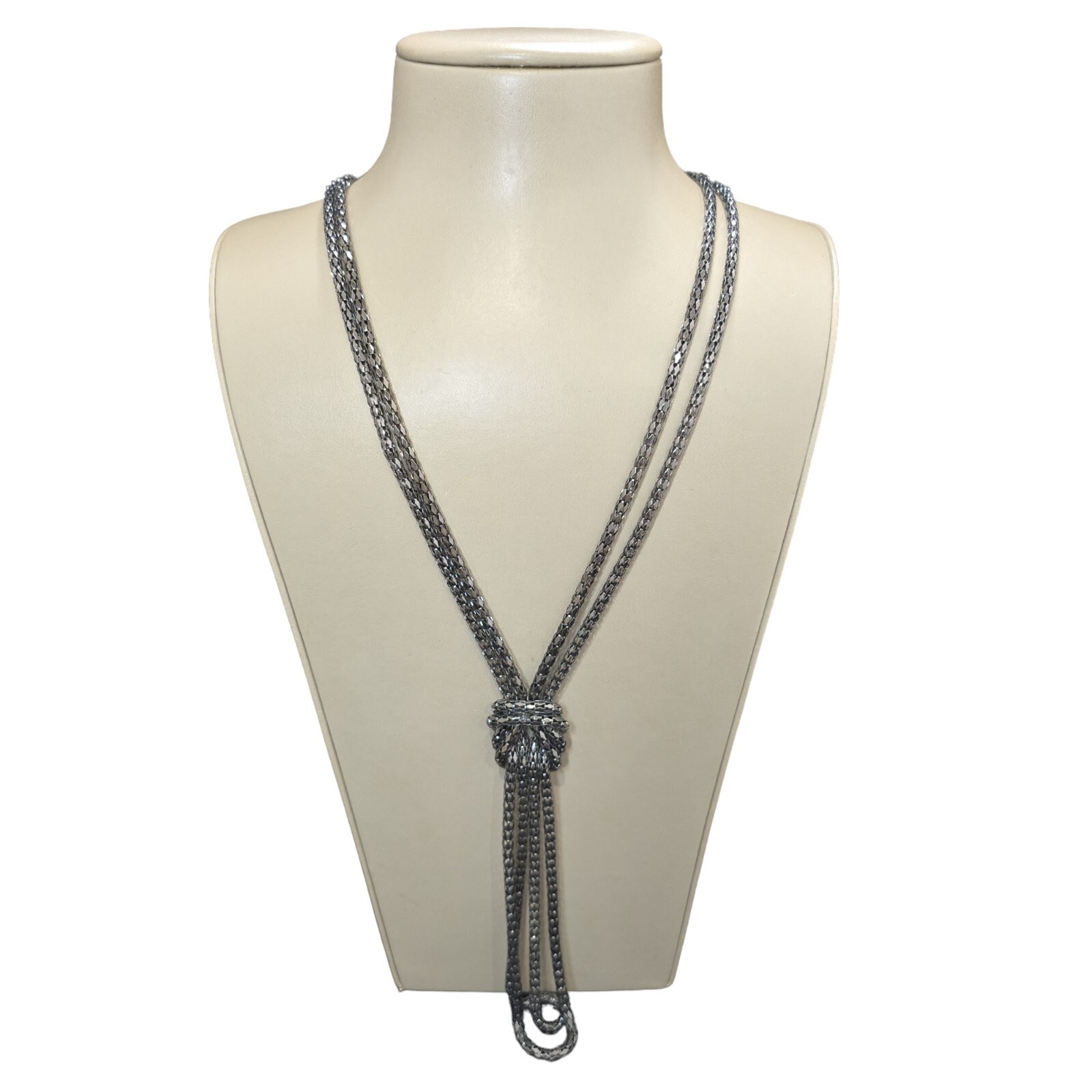 APT.9 Women’s Gunmetal Popcorn Knot Chain Necklace NWT