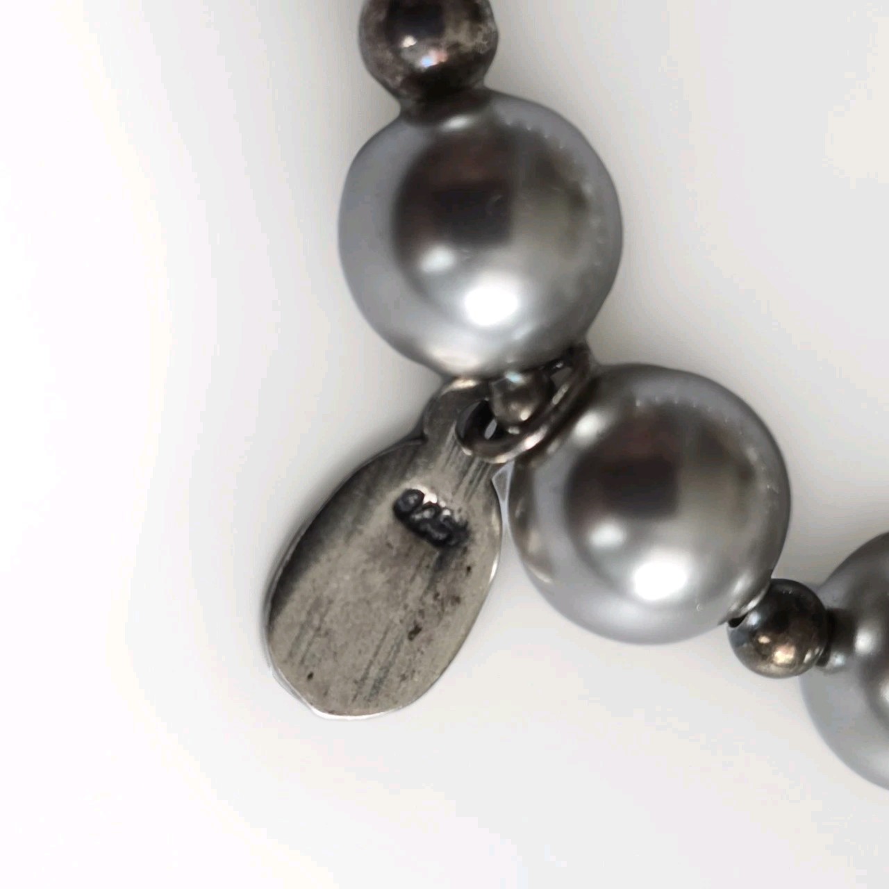 Made As Intended Count Your Blessings Bracelet Silver Pearl 8mm Beads Stretch