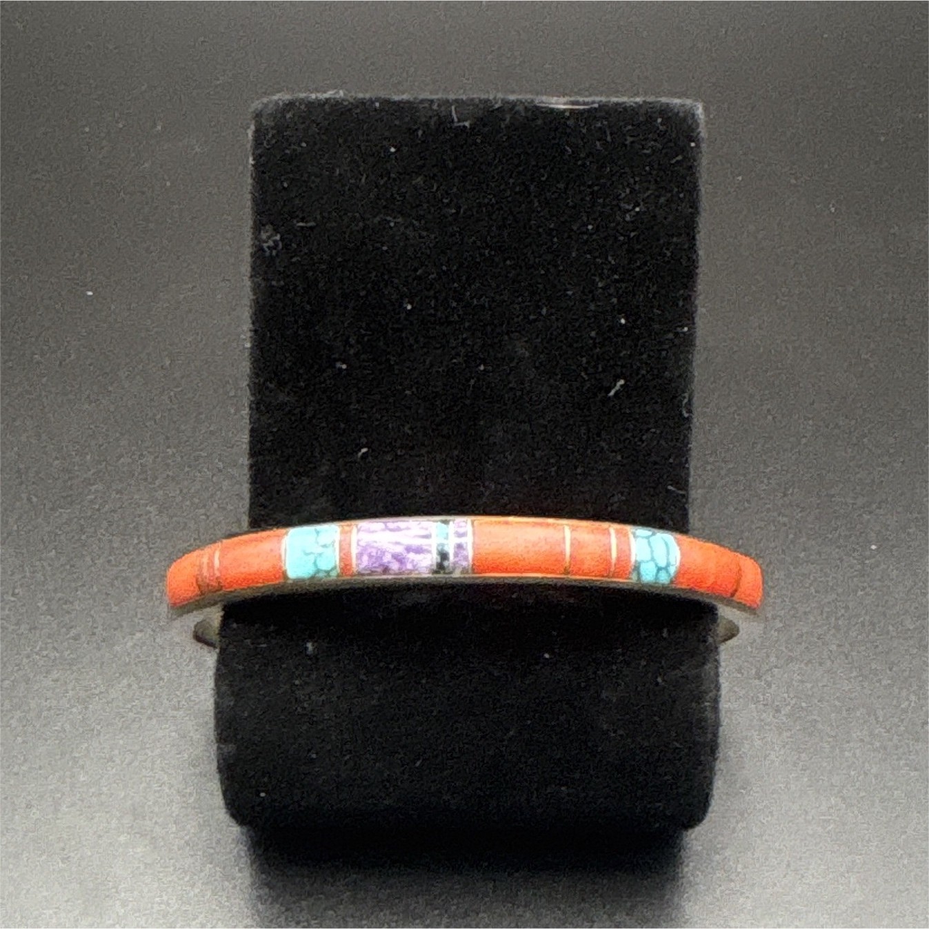 Vintage Navajo Gloria Livingston Sterling Multi Stone Inlay Cuff Bracelet 22.25g