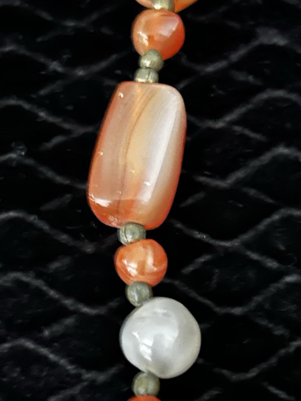 Necklace Long Chunky Artisan Boho Statement Jewelry 32in Agate Stone Beaded