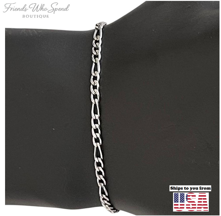6″-11″ FIGARO Chain Stainless Steel MEN WOMEN Bracelet