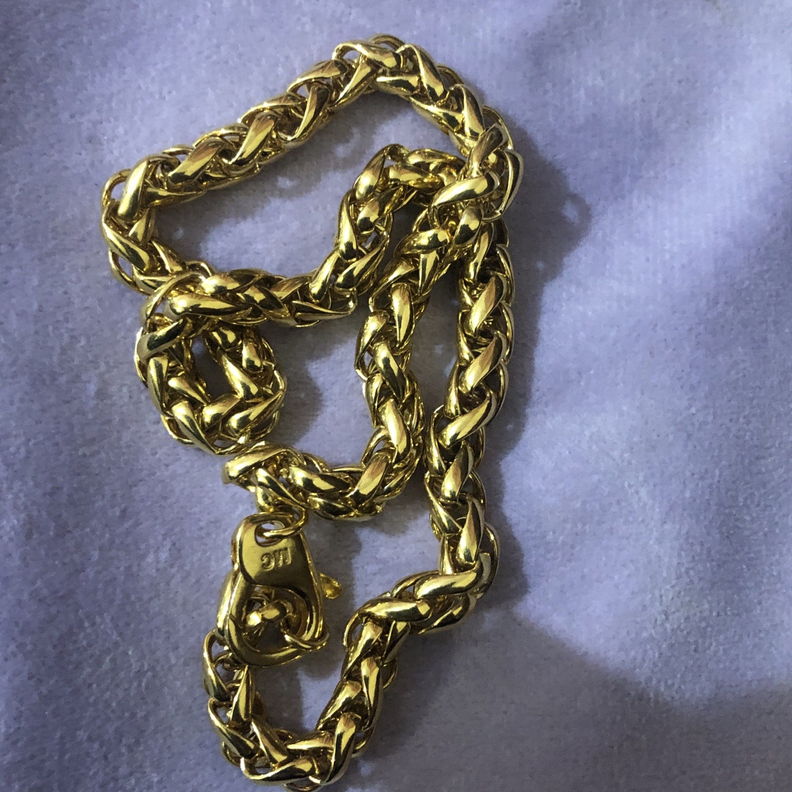 Spiga/wheat chain necklace gold tone marked MC L:40 cm