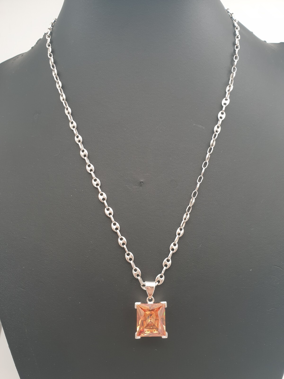 925 Silver Necklace & Pendant with Zirconia Decorations/55,0cm/22,0g