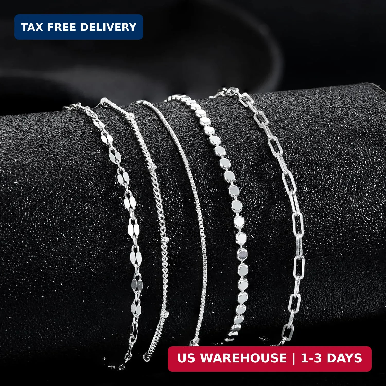 MBW Sterling Silver Bracelets for Women Trendy, Minimalist Simple Dainty S925 Si