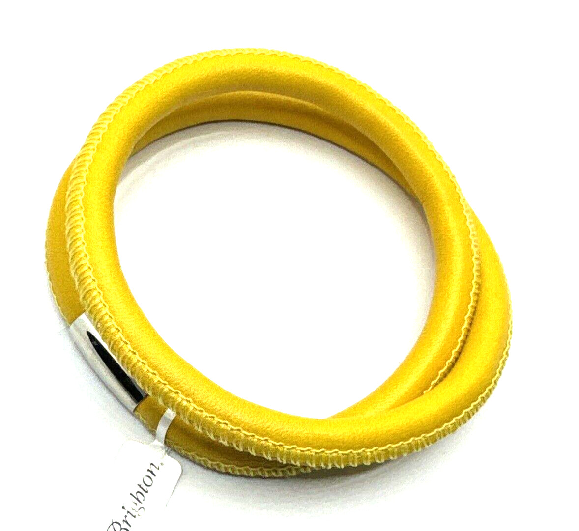 Brighton Woodstock Yellow Double Add Charms/Beads Leather Bracelet NWT 16in